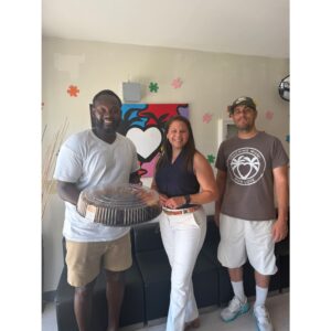 South Dade Chamber staff presenting a plaque during an August business visit